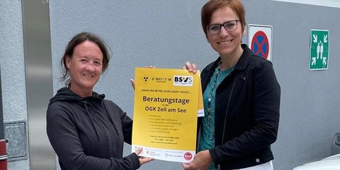 Unsere Sozialarbeiterinnen Mag. Silvia Burner-Müller und Saloma Weyrer BA bei der Zweigstellen-Eröffnung in Zell am See