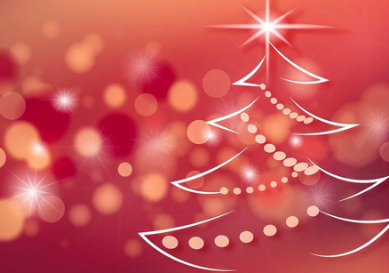 Stilisierter Christbaum vor weihnachtlichem Hintergrund Stilisierter Christbaum vor weihnachtlichem Hintergrund