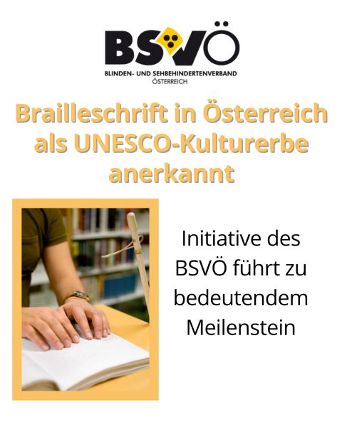 Brailleschrift in Österreich als UNESCO-Kulturerbe anerkannt